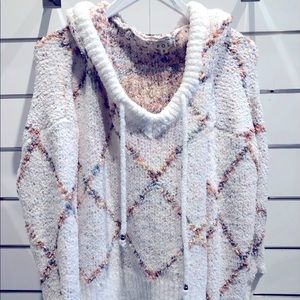 POL Cream with multicolored dots hoodie